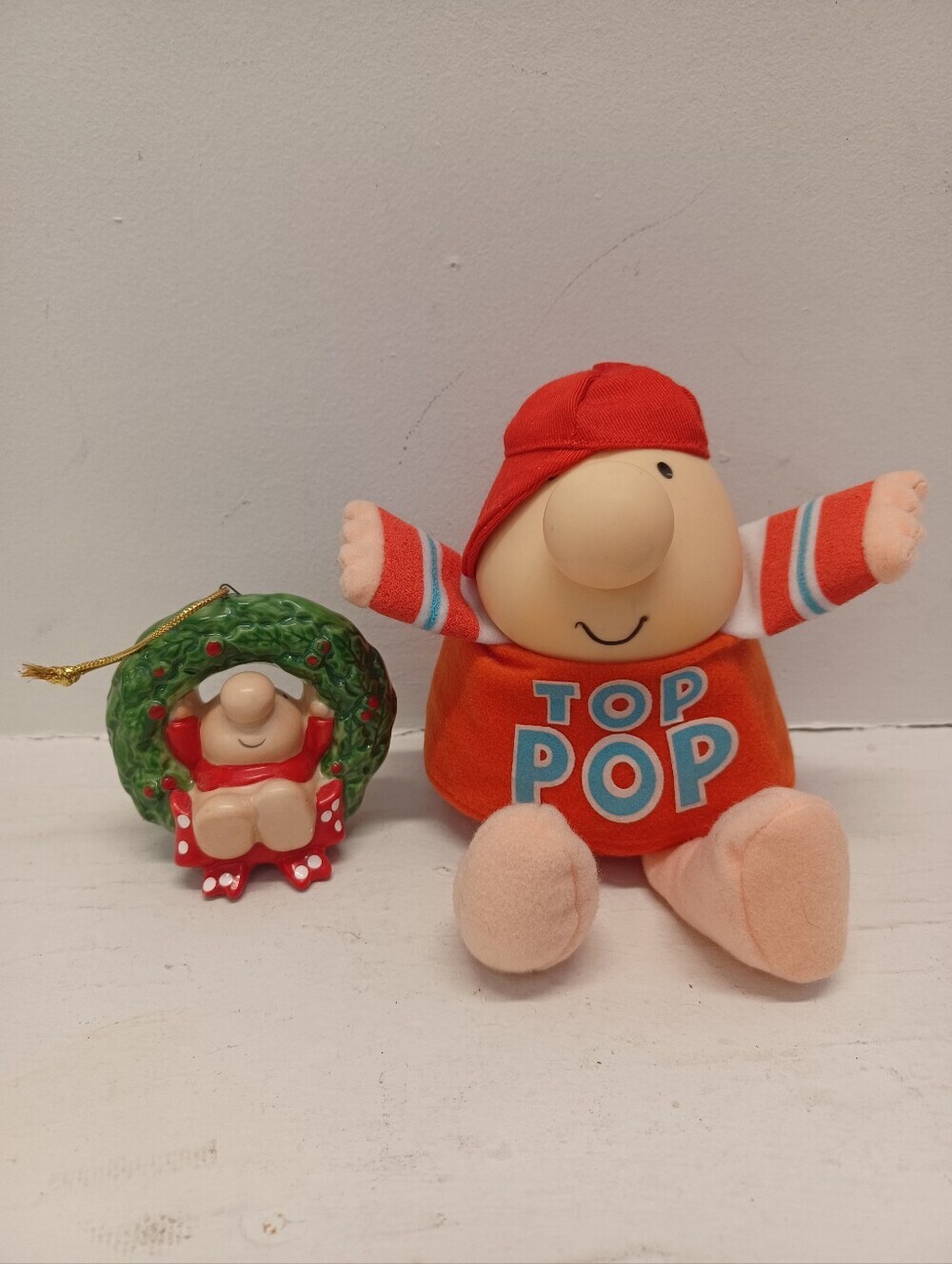 Vintage 1993 Ziggy Top Pop Doll Vinyl Head &Ceramic Christmas Holiday Tree Decor